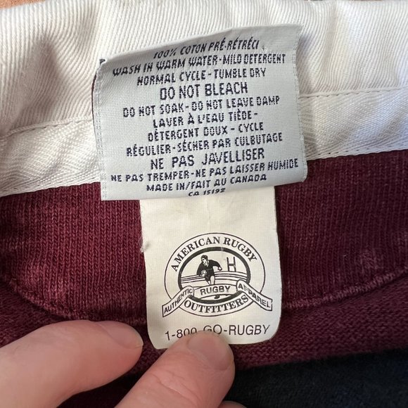 Vintage Rugby Preppy Oversized Color-Block Collared Long Sleeve Barbarian Shirt - Picture 5 of 9